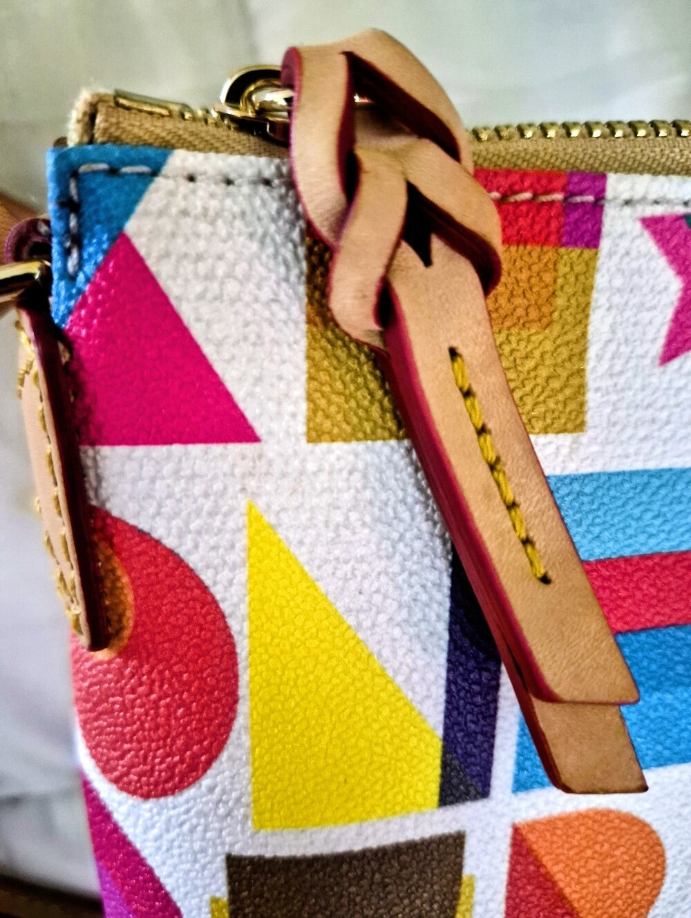 Dooney & Bourke White Multicolor Logo Print Leather Crossbody - Picture 11 of 11